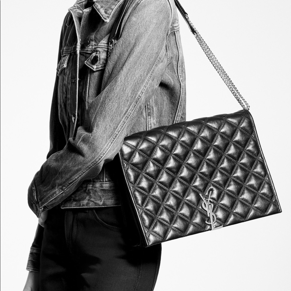 BRAND NEW YSL LARGE CHAIN BAG IN QUILTED LAMBSKIN